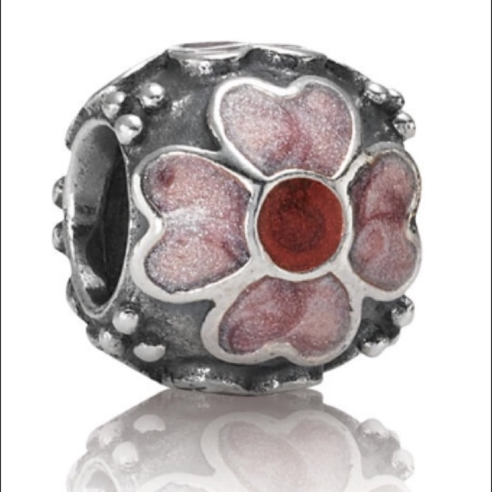 PANDORA RED DAISY CHARM